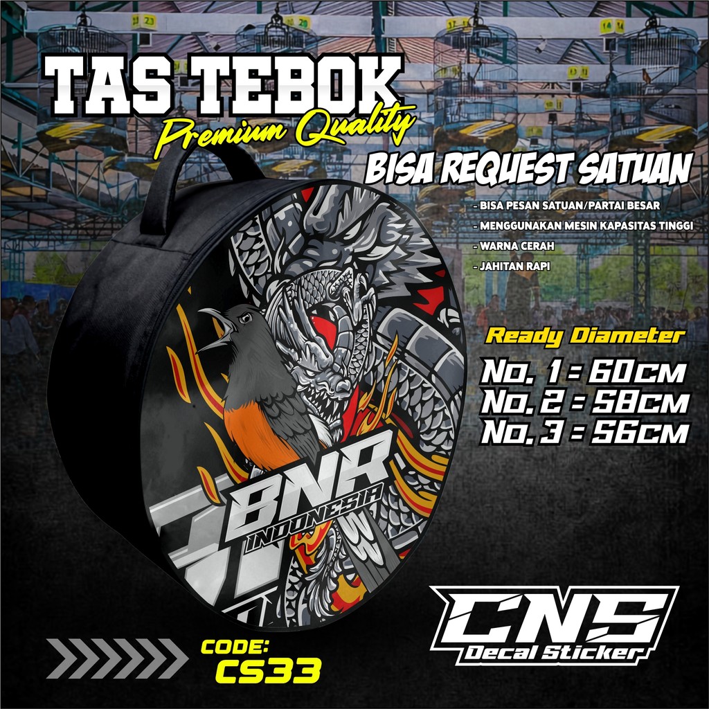 Tas Tebok Murai Motif BNR Ransel Gendong Jinjing Bawa Tebok Sangkar Murai printing cs32