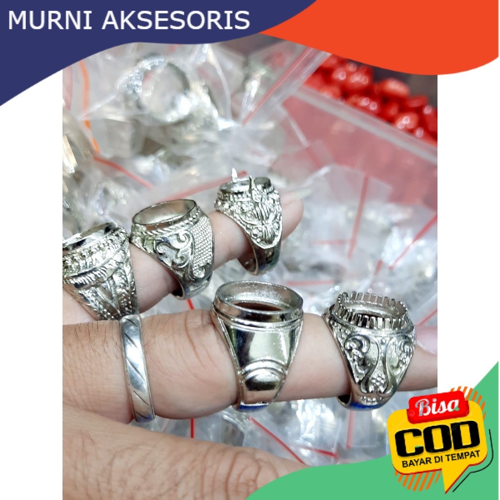 Murni Aksesoris. RING ALPAKA SUPER SILVER / Emban Cangkang Cincin Alpaka Silver Anti Luntur / Emban 