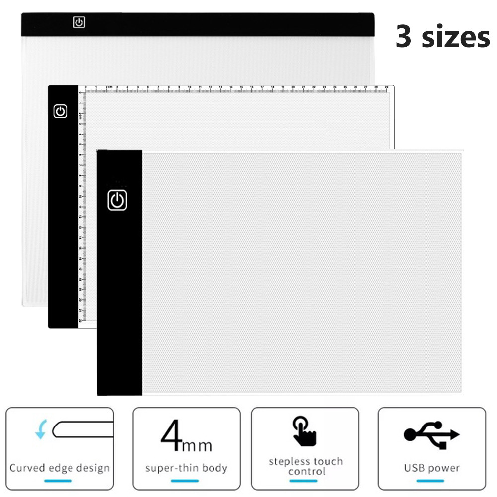 

A3/A4 LED Drawing Tracing Board Stensil Board Papan Jiplak Gambar LED Anak & Dewasa Copy Board Papan LED Light Pad Ultra Slim Kecerahan Yang Dapat Disesuaikan