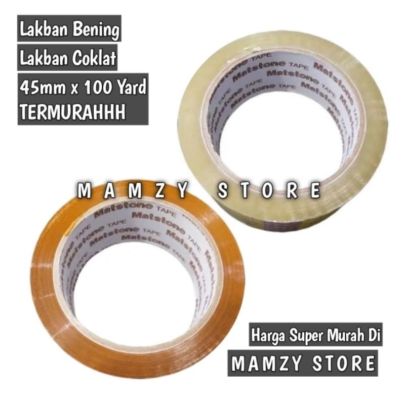 

Lakban Bening 45mm x 100 yard / Lakban Coklat 45mm x 100 yard isolasi ekonomis