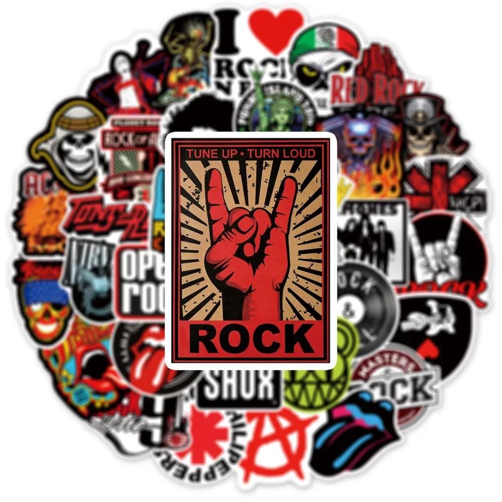 

10/50pcs Rock Roll Singer Stickers for Laptop DIY Backpack Water Bottle Bicycle Decal Hot Toy Car Styling Graffiti Sticker