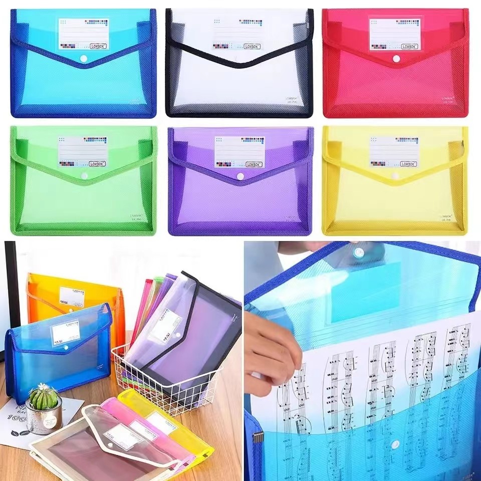 

A4File Folders Durable PVC Bag Large Capacity Document Bag Waterproof File Organizer Envelope Folder Stationery Storage Pouch