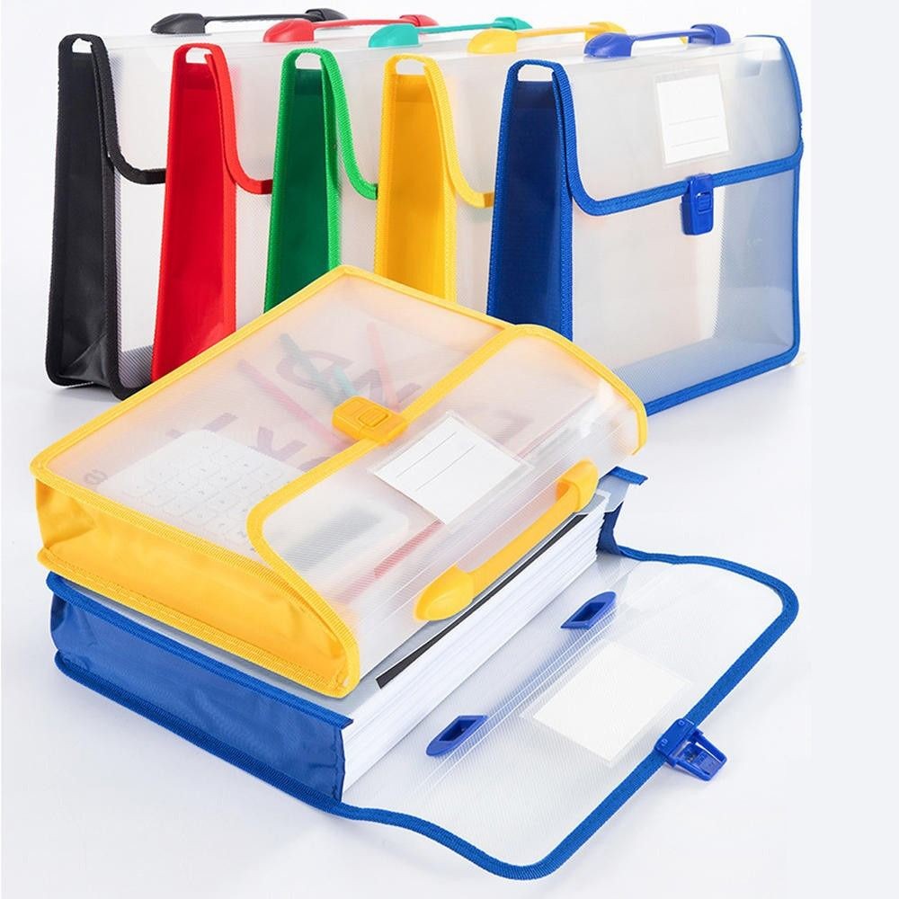 

A4 Transparent File Folders Portable File Bag Briefcase Handbag Waterproof File Organizer Large Capacity Thickened Document