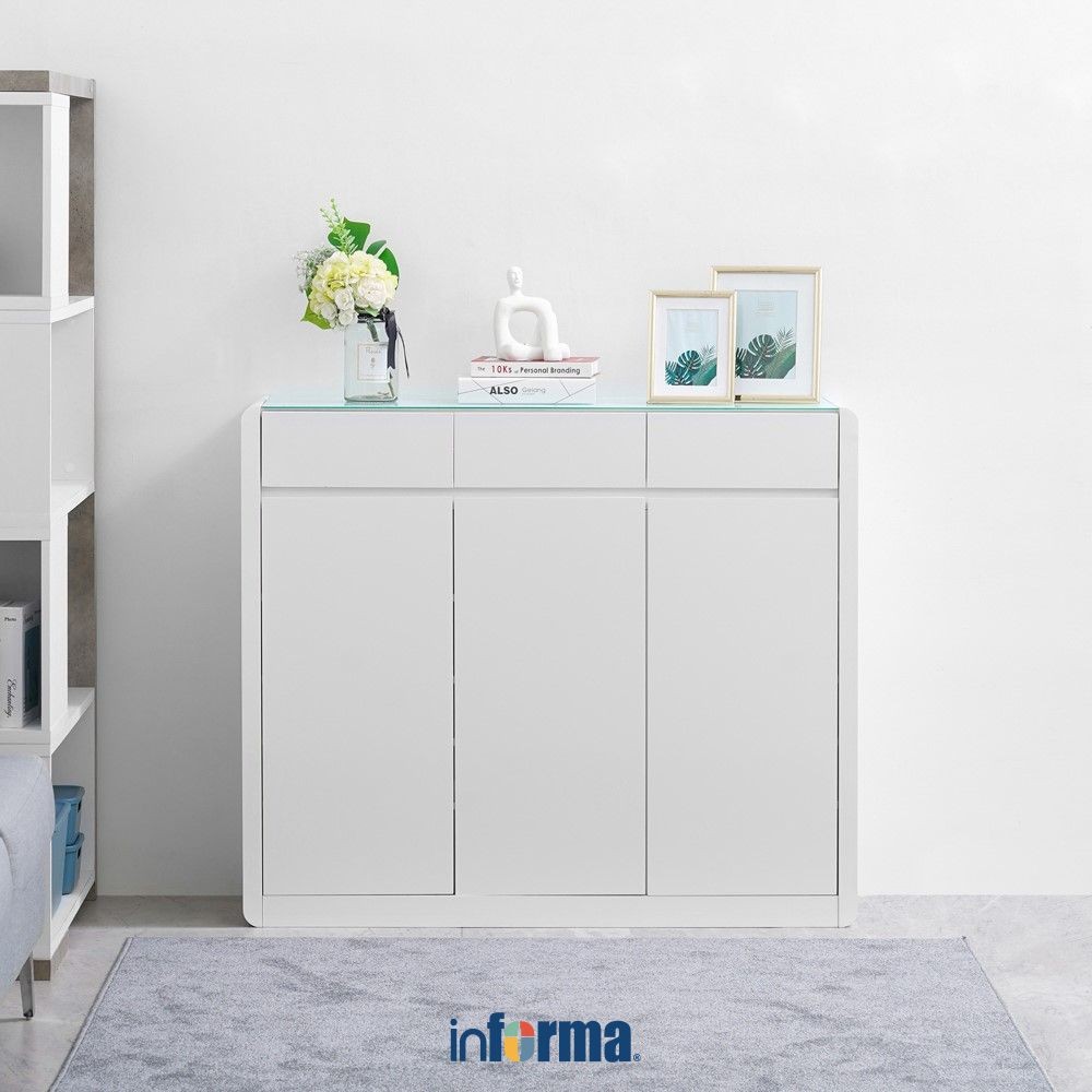 Informa Dolce Kabinet 3 Pintu Dengan 3 Laci - Putih Lemari Cabinet Penyimpanan Indoor Furniture Ruma