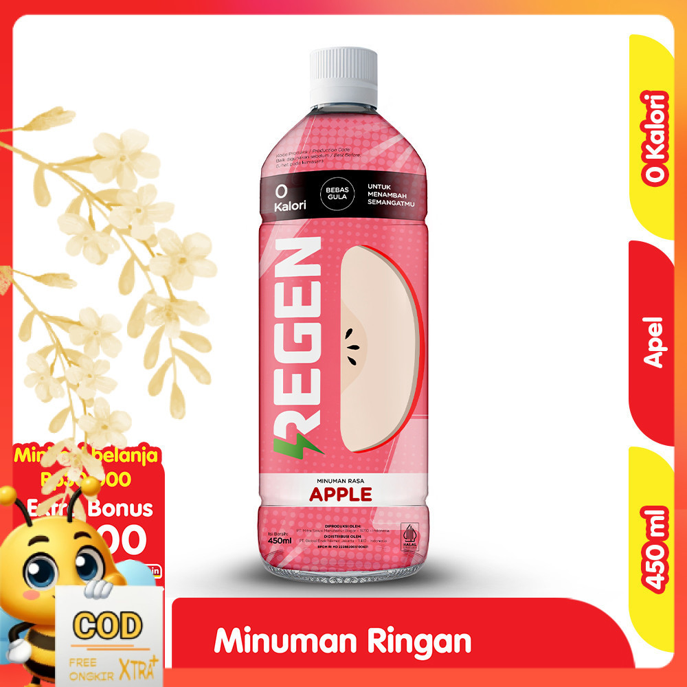 

Regen Minuman Sehat Bebas Gula Rasa Apel Botol 450 ml