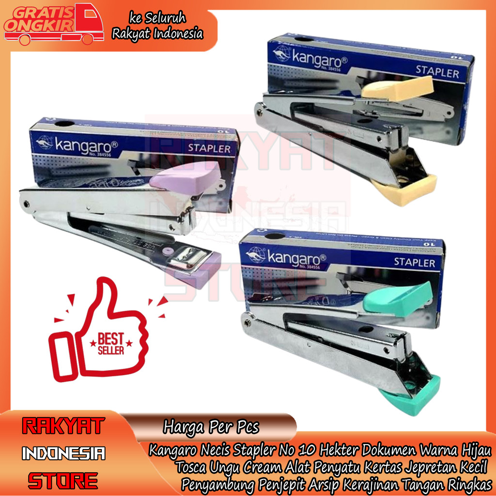 

Kangaro Necis Stapler No 10 Hekter Dokumen Warna Hijau Tosca Ungu Cream Alat Penyatu Kertas Jepretan Penyambung Penjepit Kecil Arsip Kerajinan Tangan Ringkas Terstuktur Pengikat Alat Sekolah Color Green Purple Kantor ADL Rumah Toko Multifungsi