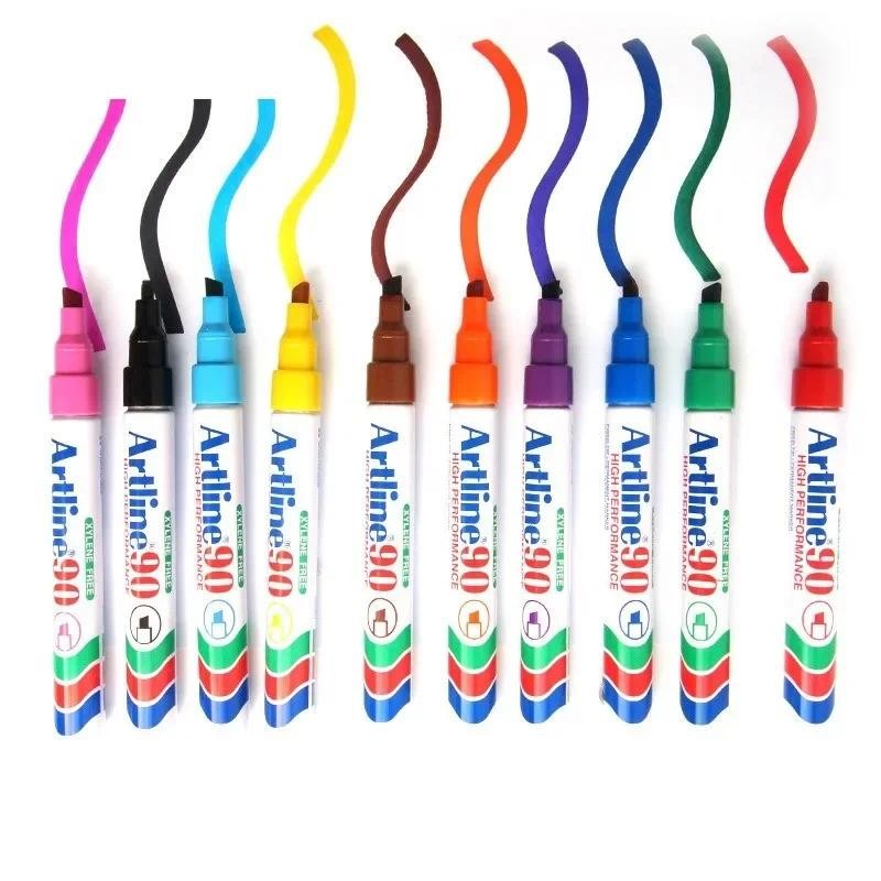 

1 PCS Artline EK-90 square head oily quick drying marker pen box head marker pen 2-5mm large head pen quick drying waterproof