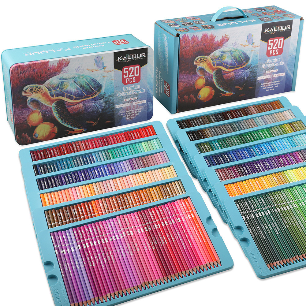 

520 Pens, Color Pencils for Adult Coloring Books, Soft Core, Artist Sketching Drawing Pencils Art Craft Supplies, Coloring Books