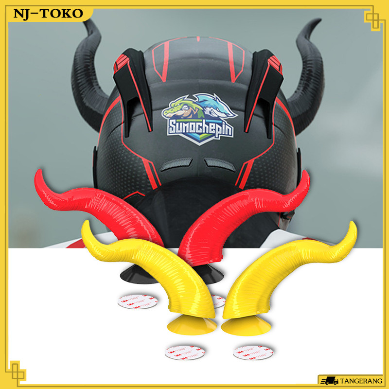 1 Pasang Tanduk Helm Devil Dekorasi Tanduk Helm Bermutu Tinggi ABS Aksesoris Helm Tanduk Bentuk Tand