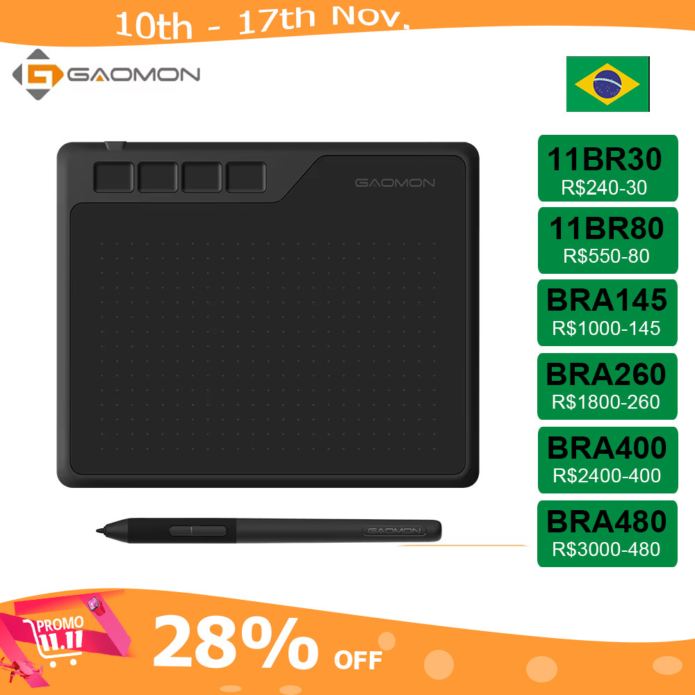 GAOMON S620 6.5x4 Inch Anime Digital Graphic Tablet Art Writing Board for Drawing &Game OSU with 819