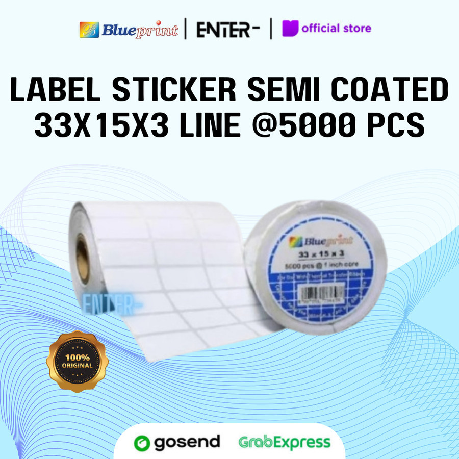 

LABEL STICKER SCS SEMI COATED 33x15x3 Line 5000 pcs