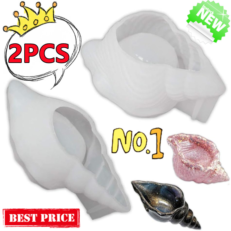 

2/1PC Conch Flowerpot Silicone Molds DIY Sea Shell Secented Candle Jar Mold Storage Box Concrete Gypsum Resin Mould Home Decor