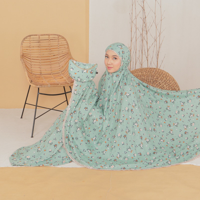 vg64jn Mukena Dewasa 2in1 Rayon Premium Renda