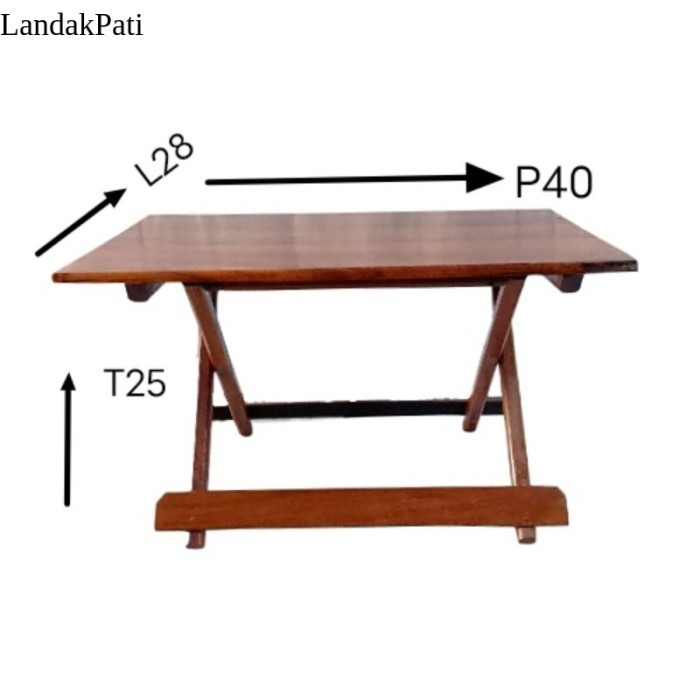 Meja Lipat Kayu Besi/Meja Mengaji/Meja Belajar Lipat/Meja Laptop/Rehal/Rekal/Lekar Dampar Kayu Ulin 