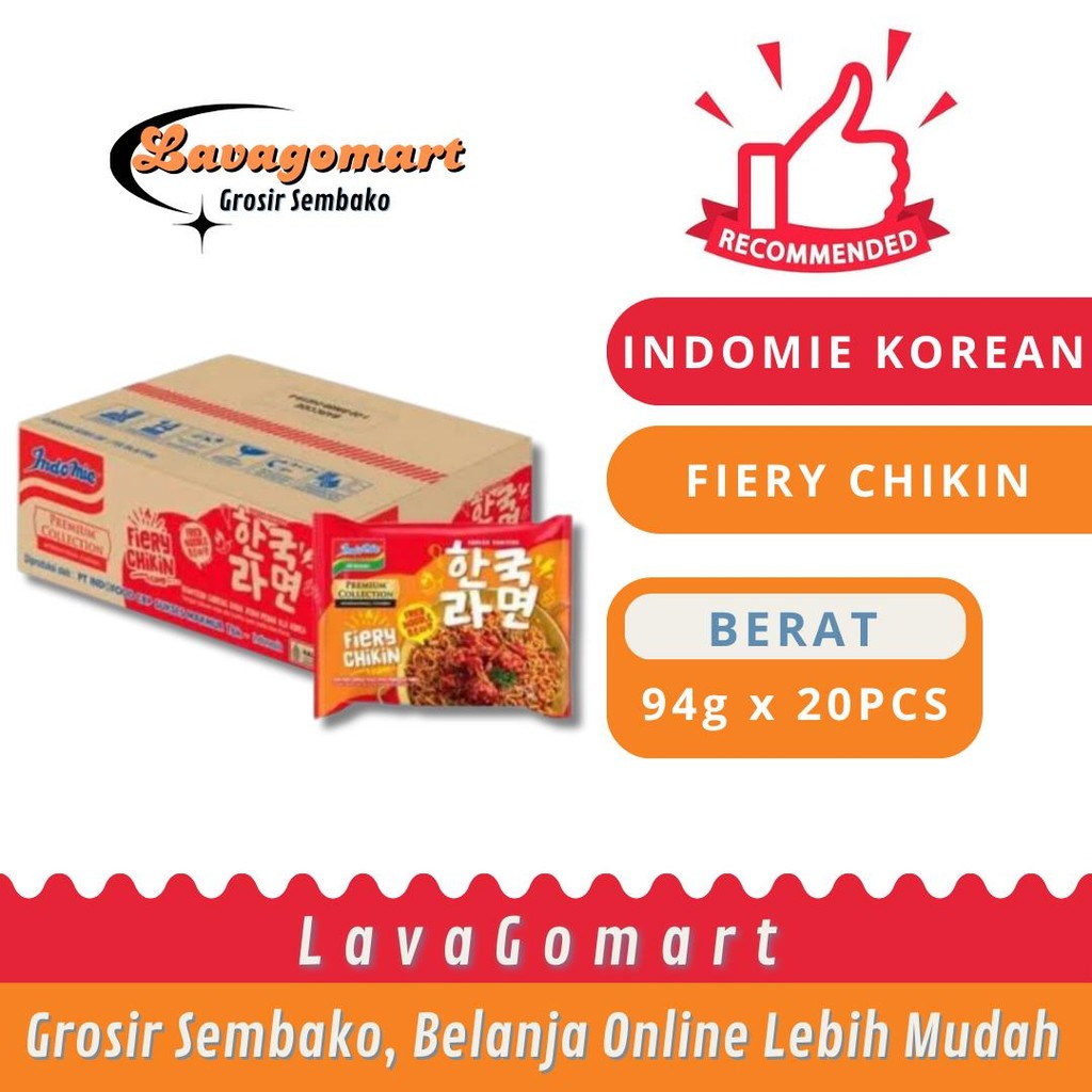 

INDOMIE GORENG KOREAN FIERY CHIKIN 94g - 1 DUS - LAVAGOMART- BANDUNG