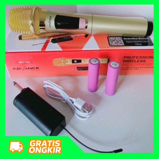 ADVANCE MIC 103 WIRELESS MICROPHONE BLUETOOTH KARAOKE