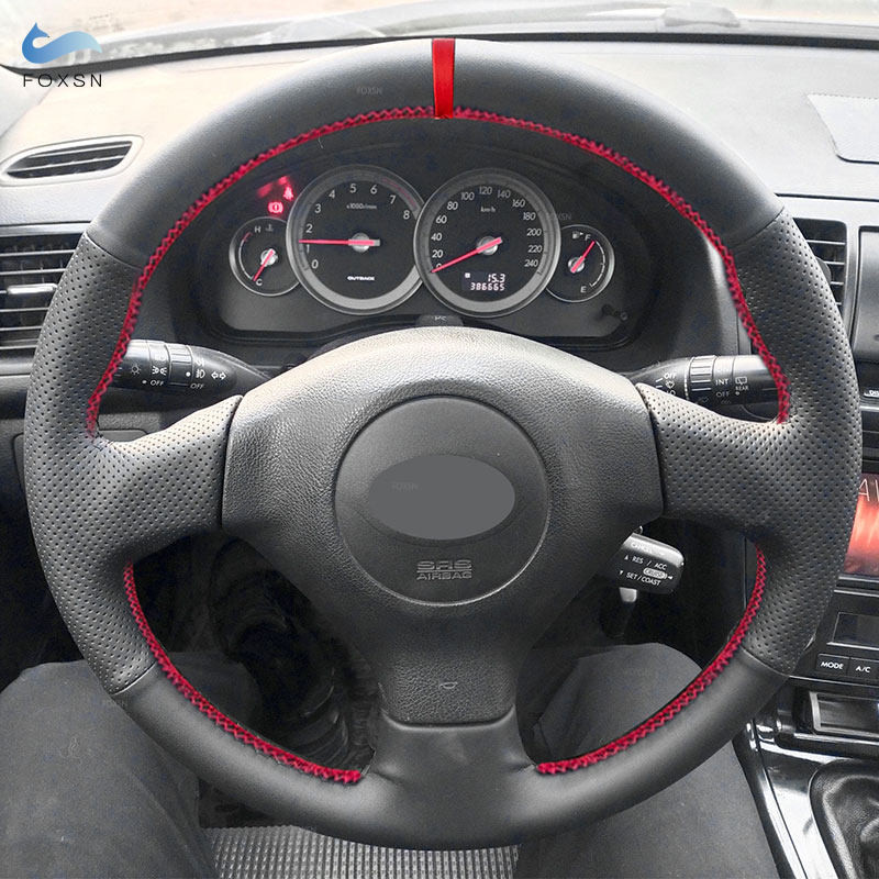 Car Steering Wheel Leather Cover Trim For Subaru Forester Impreza WRX STI Legacy Outback 2005 -2007 