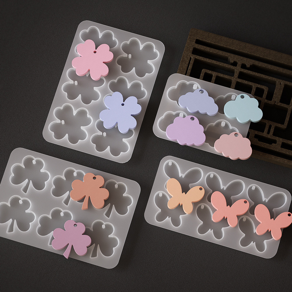 

Clover Butterfly Series Resin Pendant Molds DIY Aromatherapy Gypsum Making Ornament Mould Chocolate Candle Soap Casting Mould