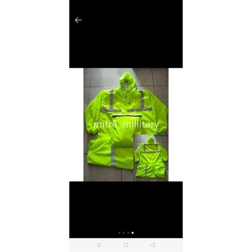 IB - Jas hujan polos terbaru model setelan bahan taslan rinjani jas hujan polisi security satpam sat