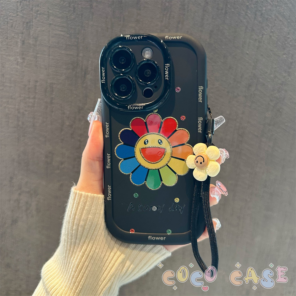 case XIAOMI Senyum tersenyum wajah dengan tali tangan Casing ponsel cocok untuk REDMI 10 12 13 Casin