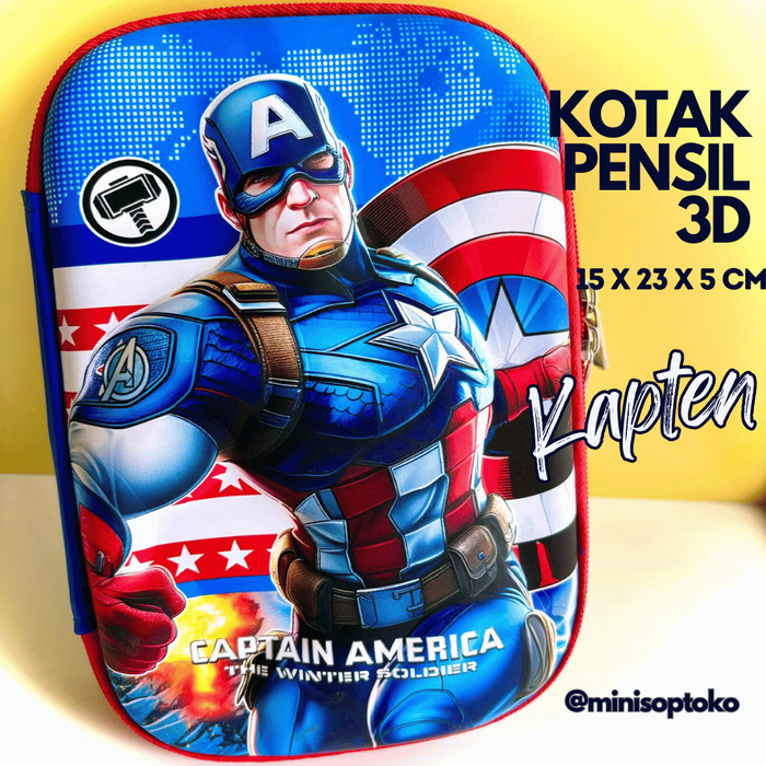 

[New]Promo Tempat Pensil Kotak Pensil Smiggle 3D Hardcase Marvel Karakter Anak - KAPTEN BESAR