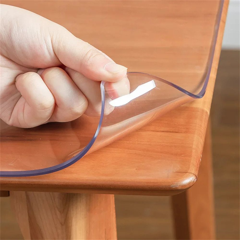 

PVC transparent tablecloth with a thickness, heat-resistant, waterproof, and oil resistant dining table mat, 1pc