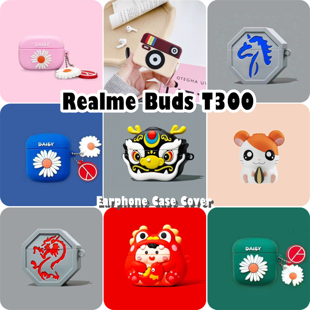 【Yoshida】Untuk Realme Buds T300 Case Lucu Kartun Soft Silicone Earphone Case