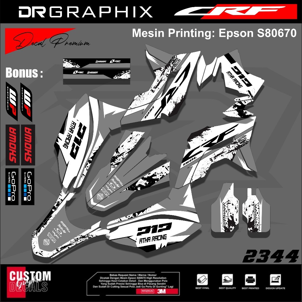 DECAL CRF FULLBODY RACING SIMPEL - DECAL CRF ABSTRAK