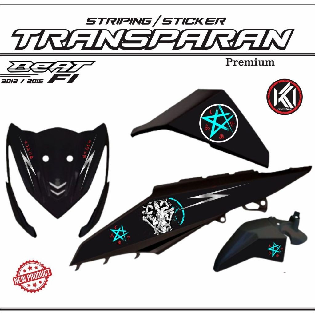 STRIPING STICKER TRANSPARAN UV MOTOR BEAT F1 LIST KECE STIKER KEREN