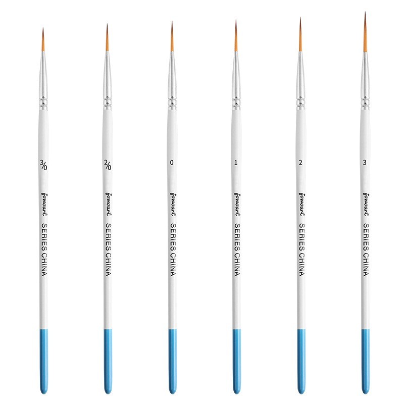 

Artist Paint Brush 6 Pcs Set Thin Pen Extra Long Fine Point Liner Tip #000#00#0#1#2#3, Scale Models Nail Acrylic Oil Watercolor