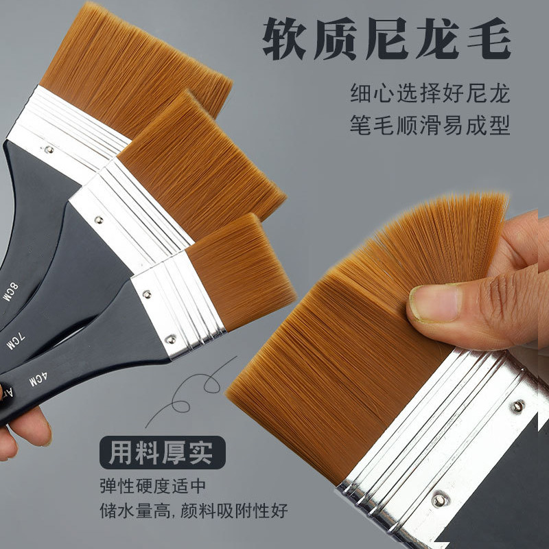 

Ginflash 6styles Watercolor oil Art Paint Brush Nylon Hair painting art brush Easy To Clean wooden cleaning brush