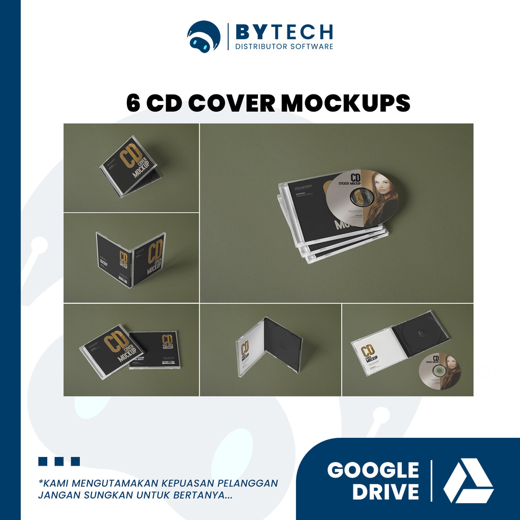 6 CD COVER MOCKUPS  | PHOTOSHOP