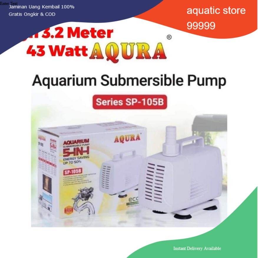 AQURA Pompa Air Celup Aquarium AQURA SP 105 B SP105 B putih
