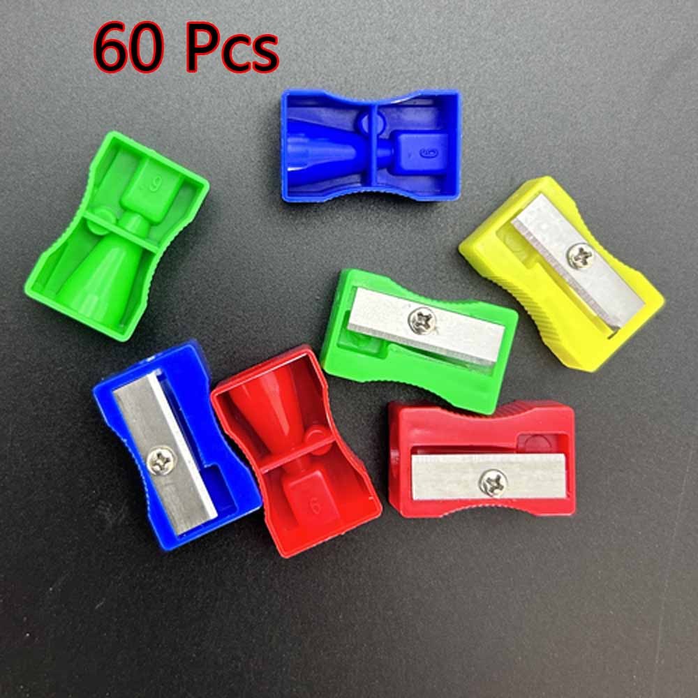 60pcs Pencil Sharpener Random Color Portable Stationery Office School Supplies Mini Manual Pencil Sh