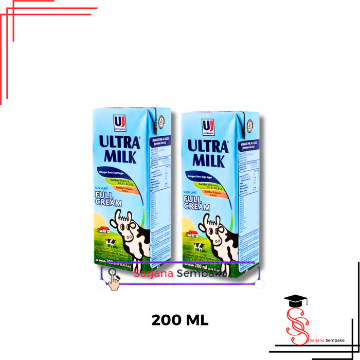 

Ultra Milk Full Cream Susu UHT - 200ml