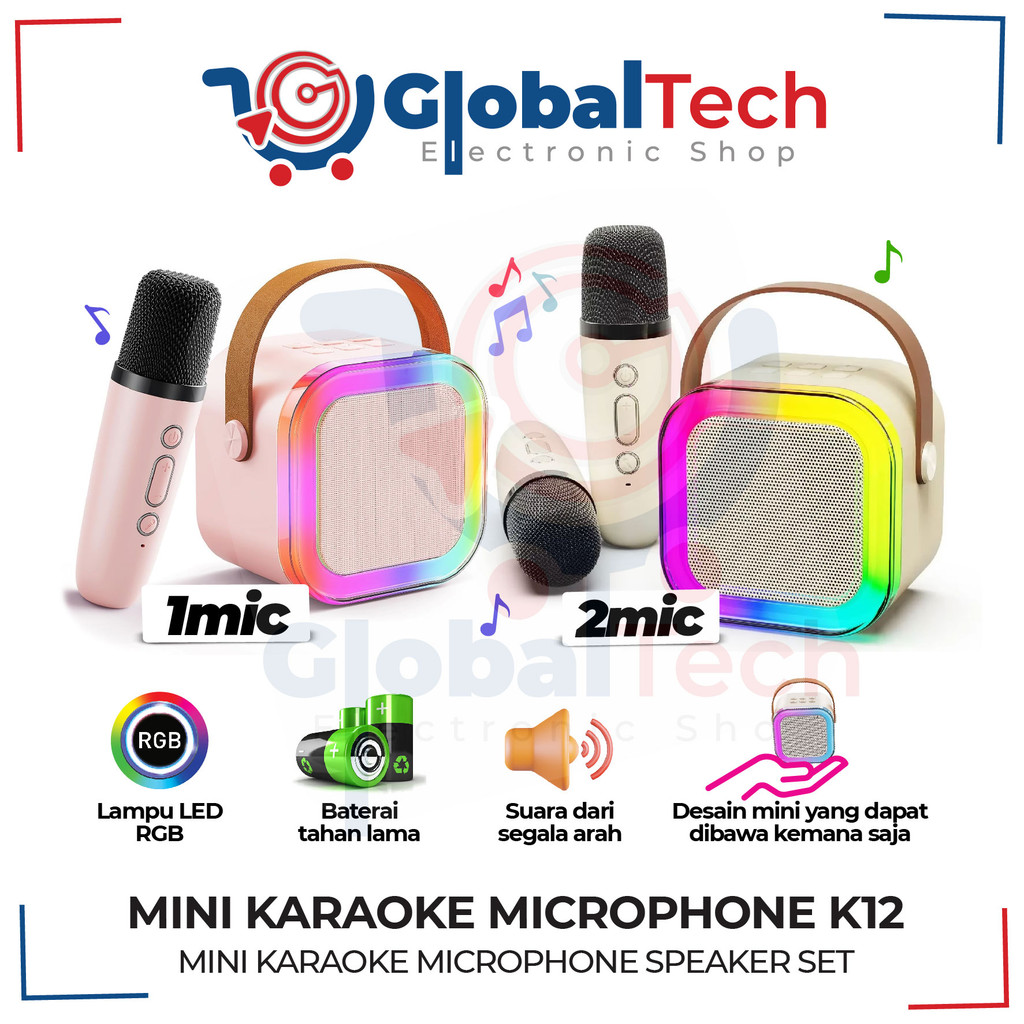 MINI KARAOKE K12 Colorful Mini Karaoke Microphone Speaker Set