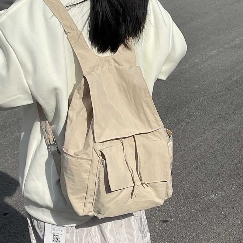 Ceruk Dalam Tas Bahu Nilon Ringan Tas Bahu Wanita Ransel Perjalanan Berkapasitas Besar Tas Sekolah S