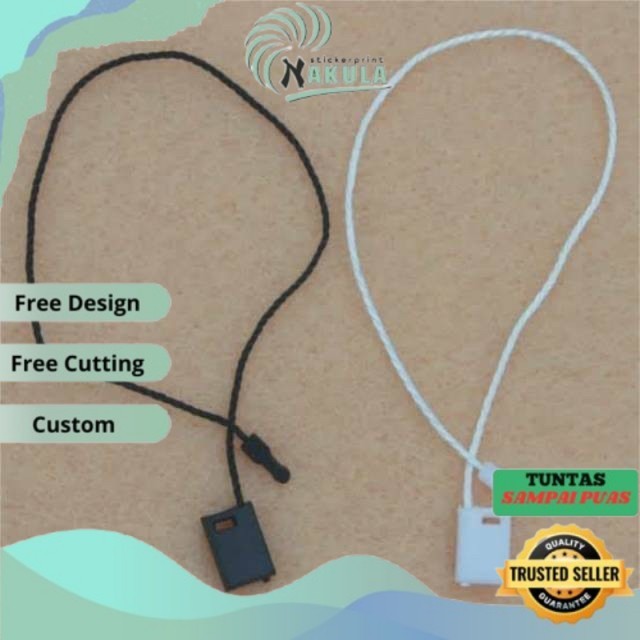 

NKL Tali Hangtag Merk Hitam dan Putih Premium Loop Pin Hang Tag Label Baju Murah Bandung