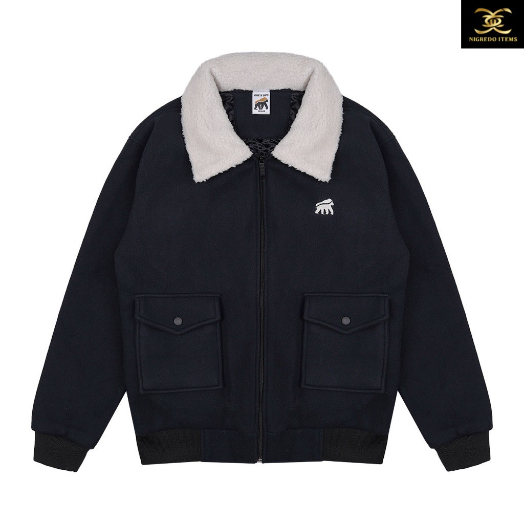 House of Smith Jaket Sherpa Pria - Lasket Black #4 - Vintage Sherpa Jacket