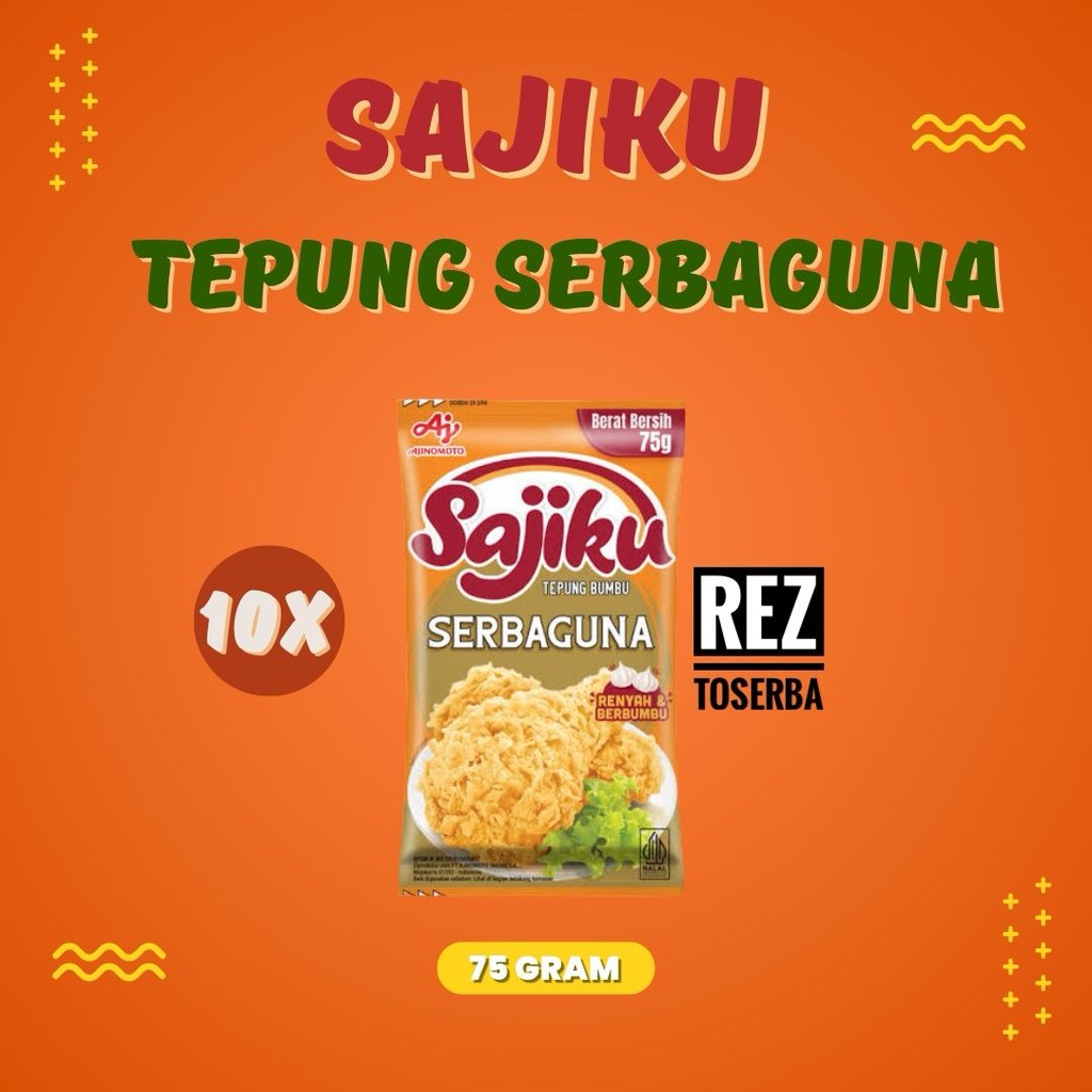 

Sajiku Tepung Serbaguna 75Gr 1renceng isi 10sachet / Tepung Renyah