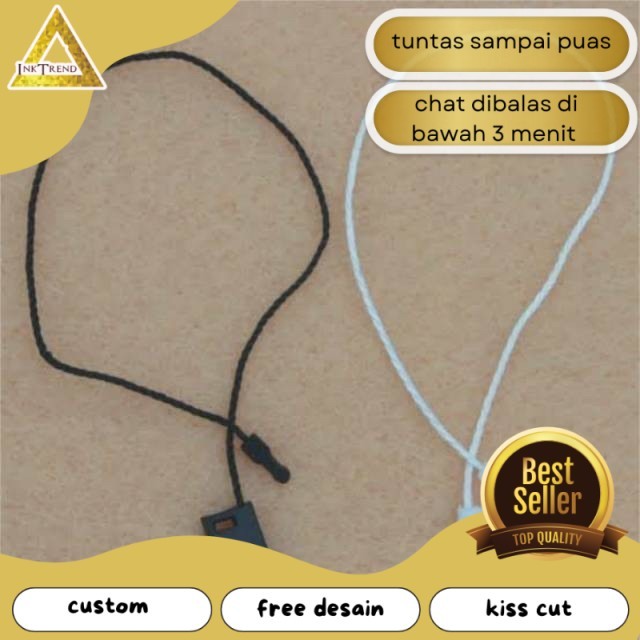 

INKA Tali Hangtag Merk Hitam dan Putih Premium Loop Pin Hang Tag Label Baju Murah Bandung