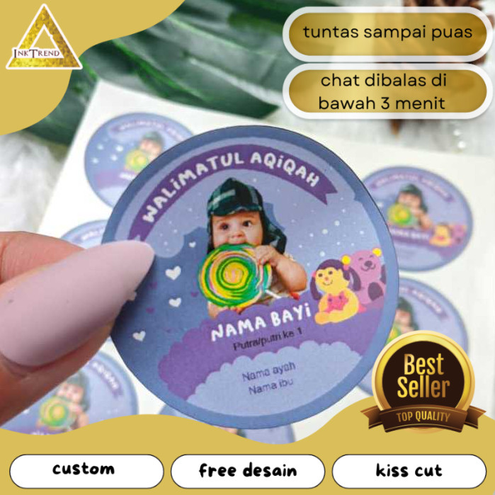 

INKA 5-8 Sticker Label Bulat Aqiqah Bayi Sticker Bulat Aqikah Stiker Akikah Anak Chromo