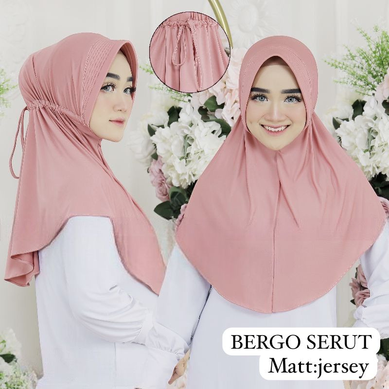 BERGO INSTAN JERSEY SERUT PET HIJAB SERUT PET JERSEY JILBAB INSTAN PET SERUT JILBAB SEKOLAH DAILY