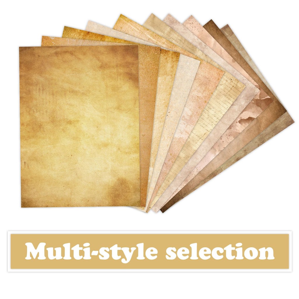 

50 Sheets Vintage A4 Paper Double-sided Letter Paper Great for Vintage Invites and Letters DIY Handbook Book Decoration