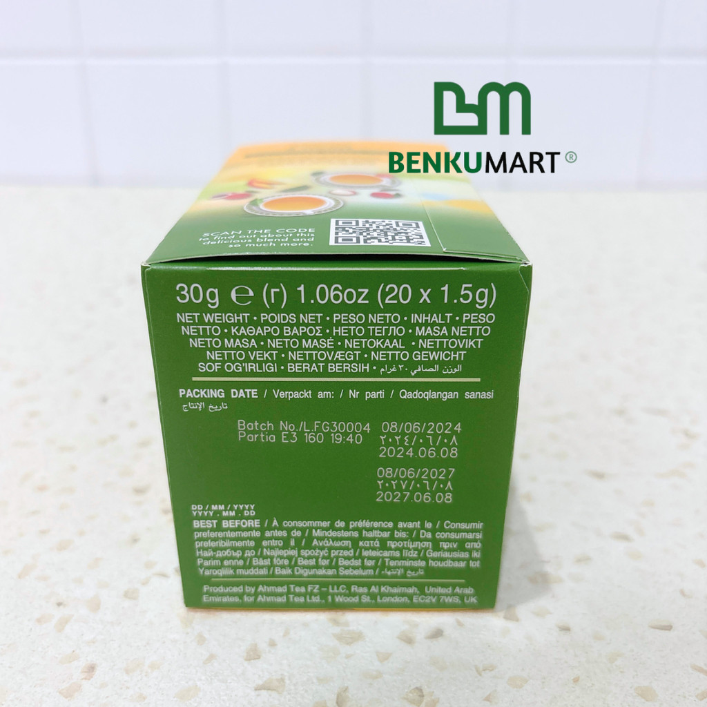 

SDF Ahmad Tea Mango & Lychee Green Tea - 40gr 20 Tea Bags