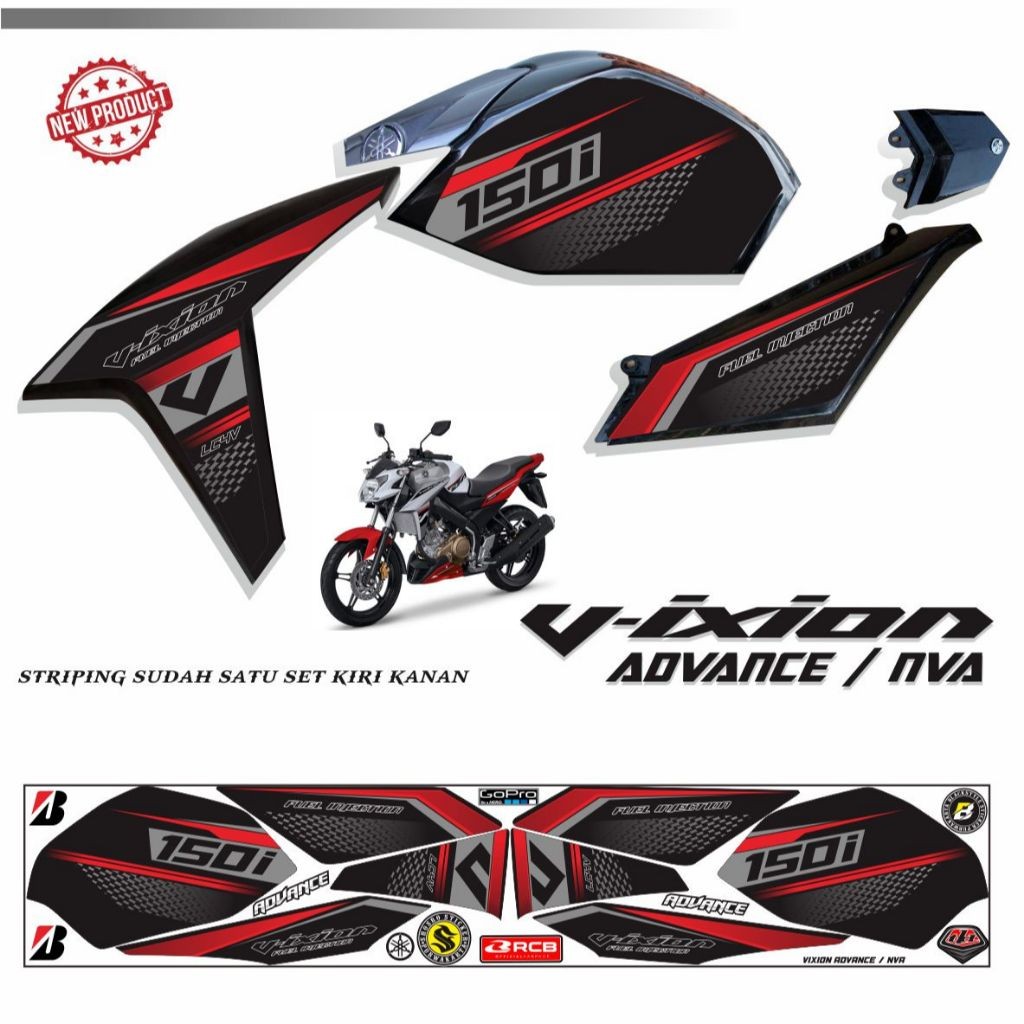 STIKER KEREN MOTIF YAMAHA VIXION NVA 150 STIKER TERLARIS VIXION NEW /COD