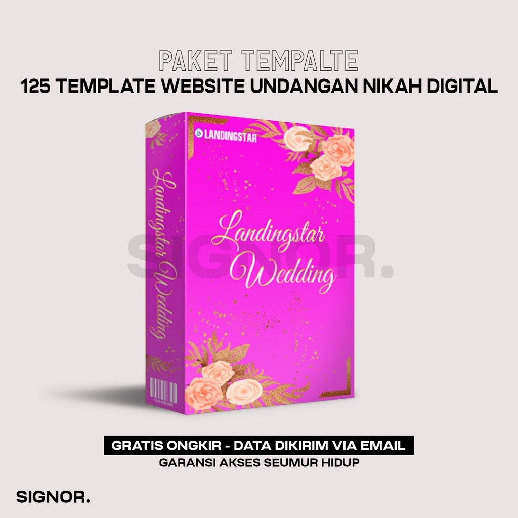 [T8436] 125 Template Website Undangan Pernikahan Digital - Landing Star Wedding Wordpress Elementor