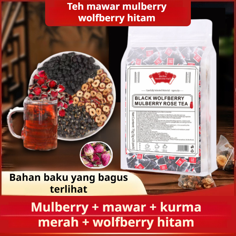 

❤️ Diskon Terbatas! ❤️ Teh Blackcurrant, Mulberry, dan Mawar 5g*15/Antioksidan untuk Mengobati Kekeringan dan Menambah Darah/Kemasan Individual/Cocok untuk Wanita dan Pria/Teh Herbal Goji Mawar Mulberry untuk Relaksasi dan Energi