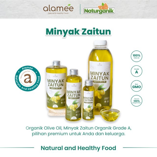 

ALAMEE Minyak Zaitun Untuk Diminum Olive Oil Extra Virgin Organic Organik Murni Asli Masak EVOO Naturganik