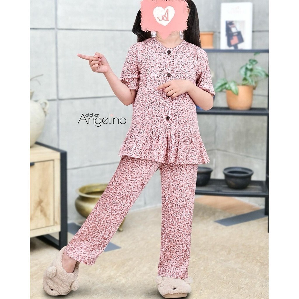 SEI PIYAMA ANAK (LITTLE LUNA, AARYA, ARIEL) - BASIC VISCOSE (1-2y, 2-4y) ATELIER ANGELINA